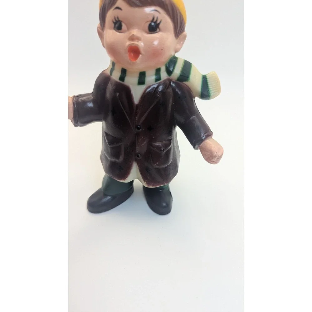 Vintage 1984 Carolites Boy Caroler Musical Christmas Plastic Ornament Works 6.5